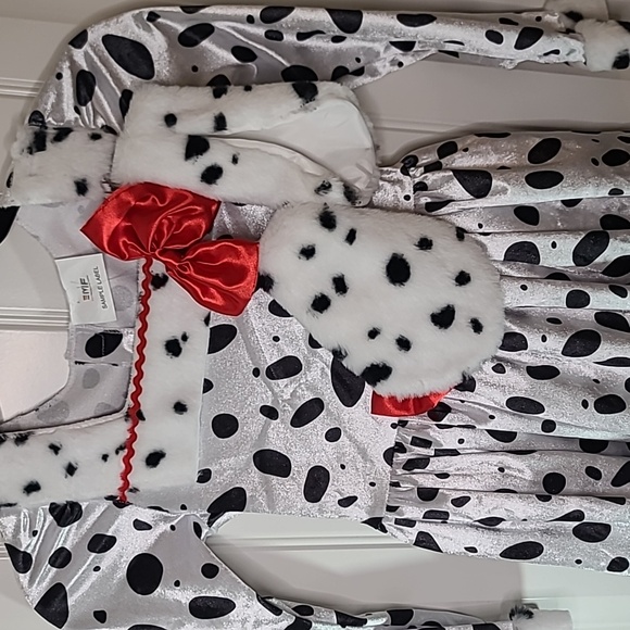 Dalmatian Costume Dress with tail and Headpiece  Girls Small - Picture 4 of 4